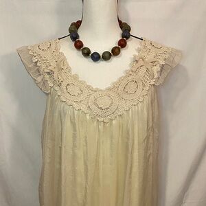 Simply Irresistible Cream Lace Trim Top